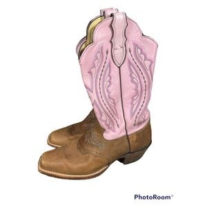 Justin coffee westerner pink luscious boots womens 9.5